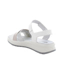 Sandali da donna beige e bianco con strap