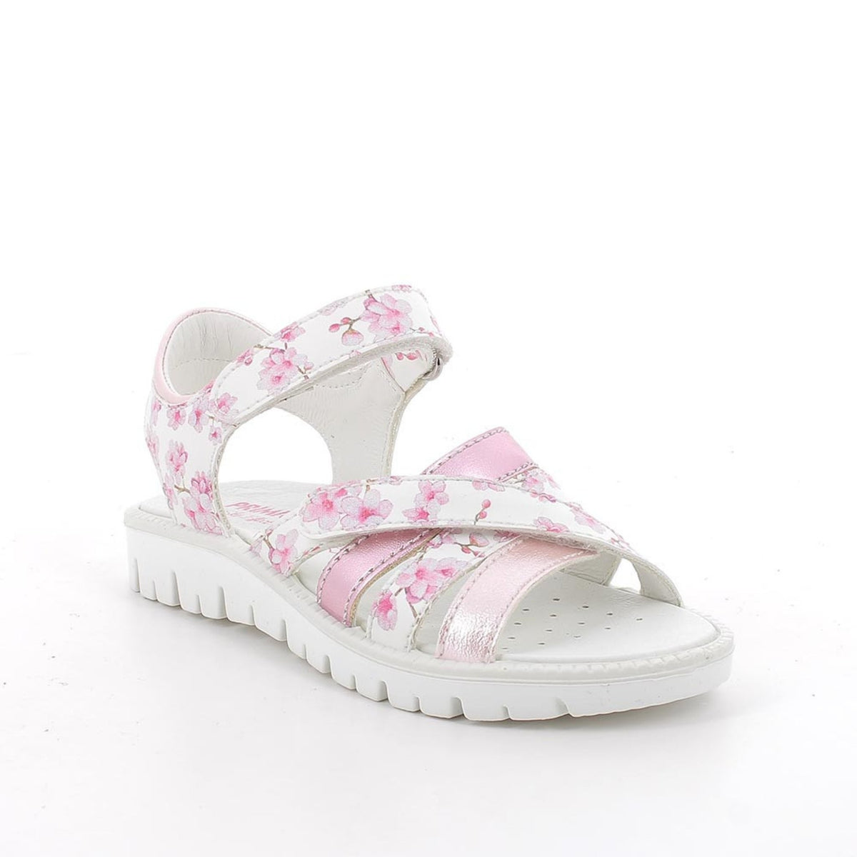 Sandali da bambina bianco e argento con strap