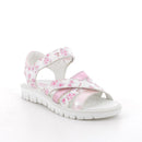 Sandali da bambina bianco e argento con strap