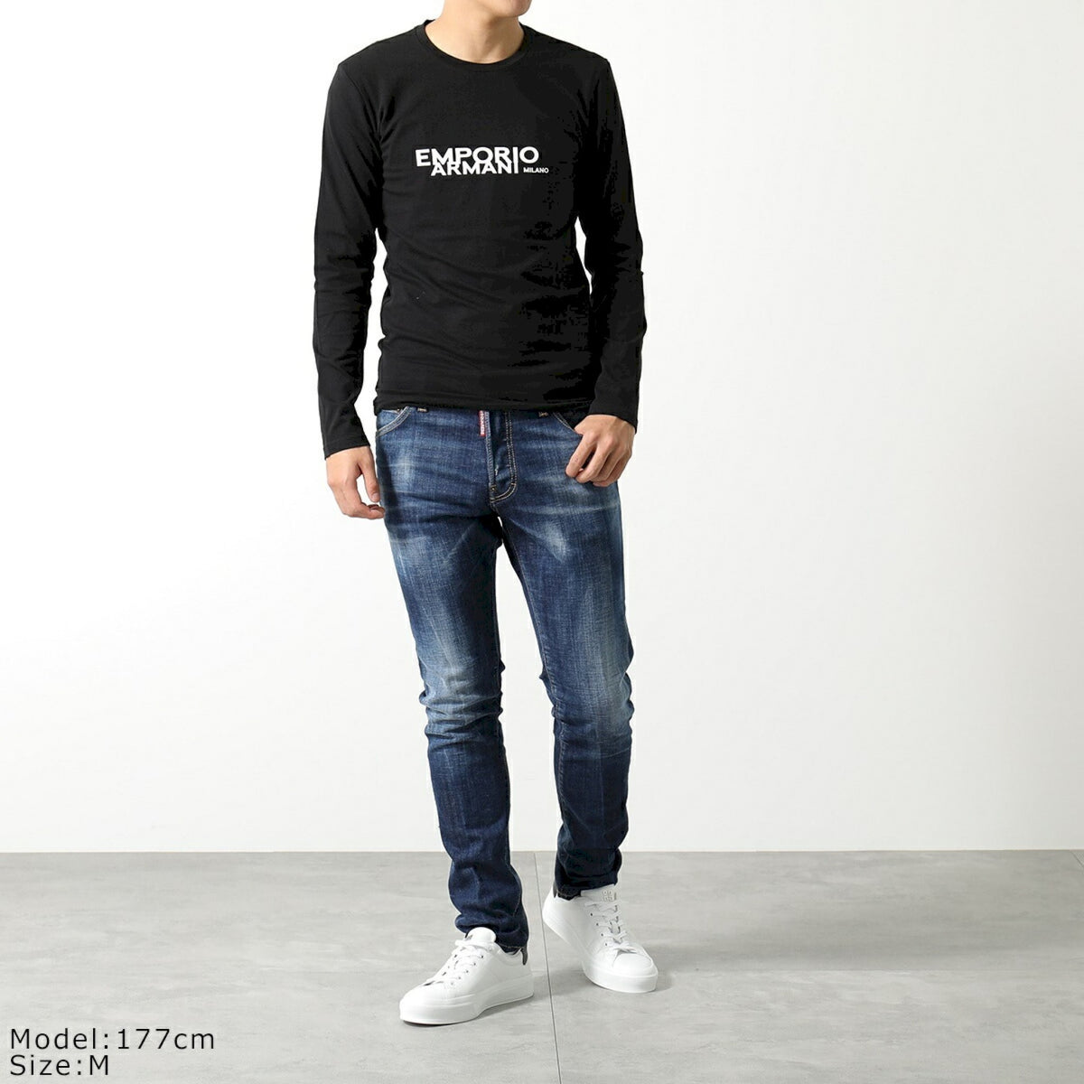 Armani maglia manica lunga scritta emporio