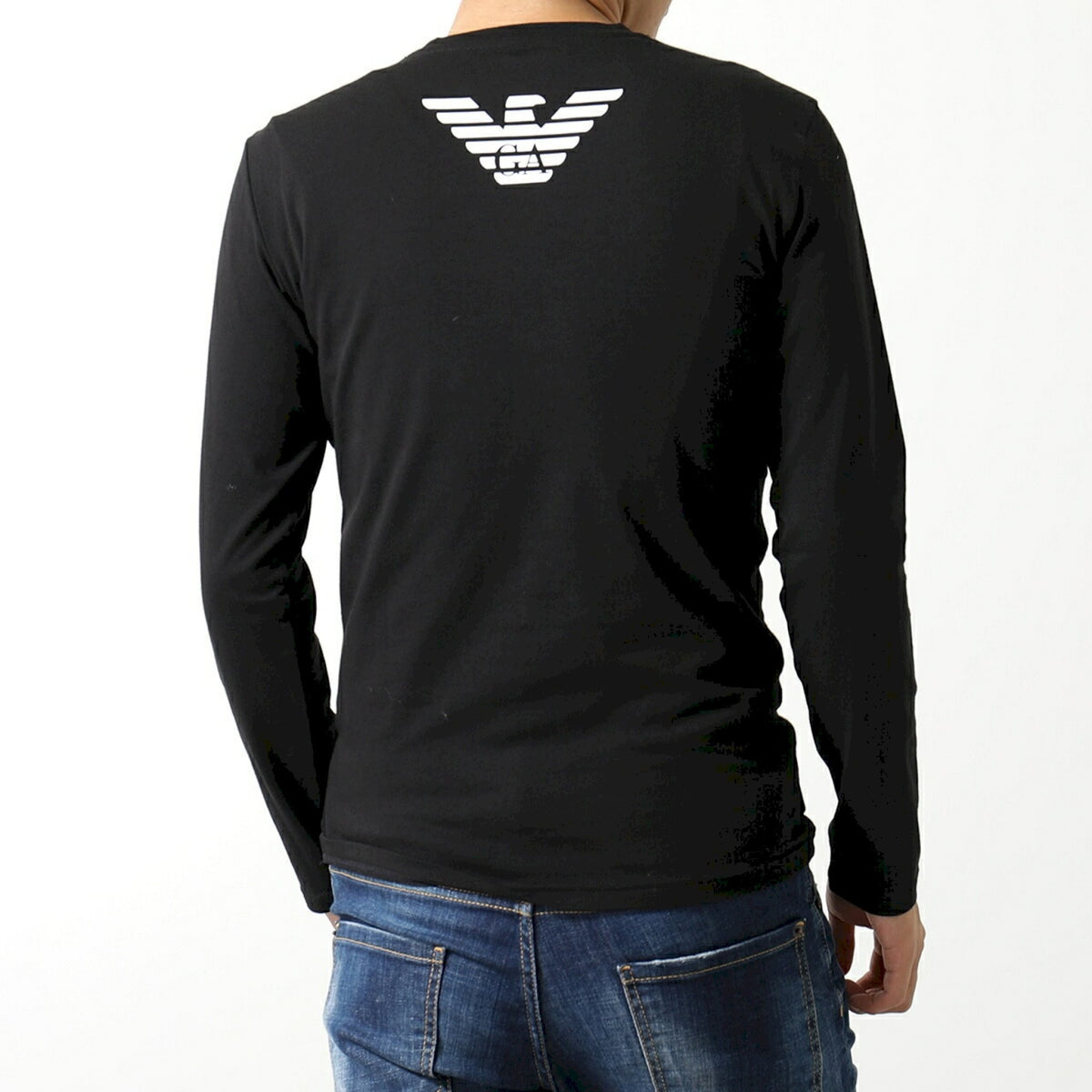 Armani maglia manica lunga scritta emporio