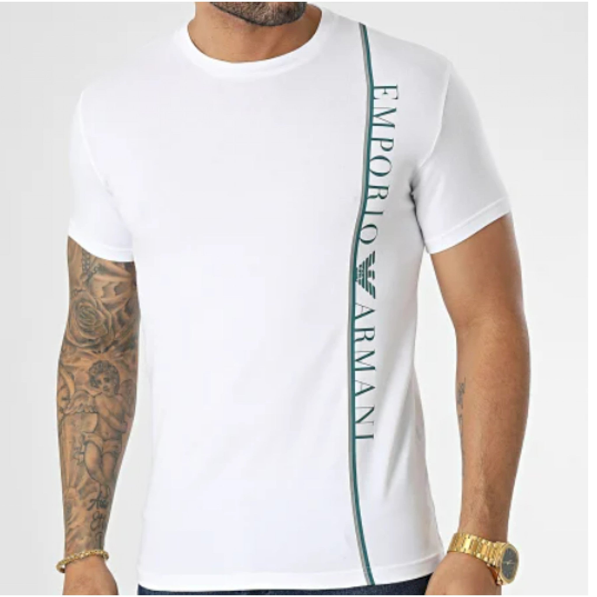 Armani t-shirt girocollo stampa verticale