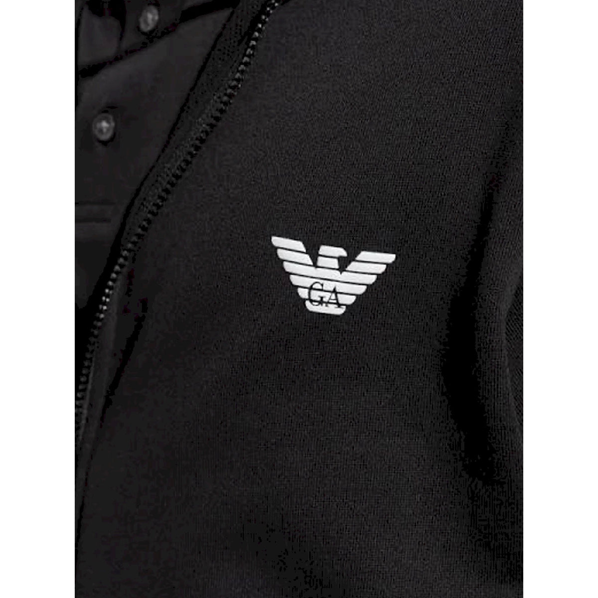 Armani felpa fullzip cappuccio bande
