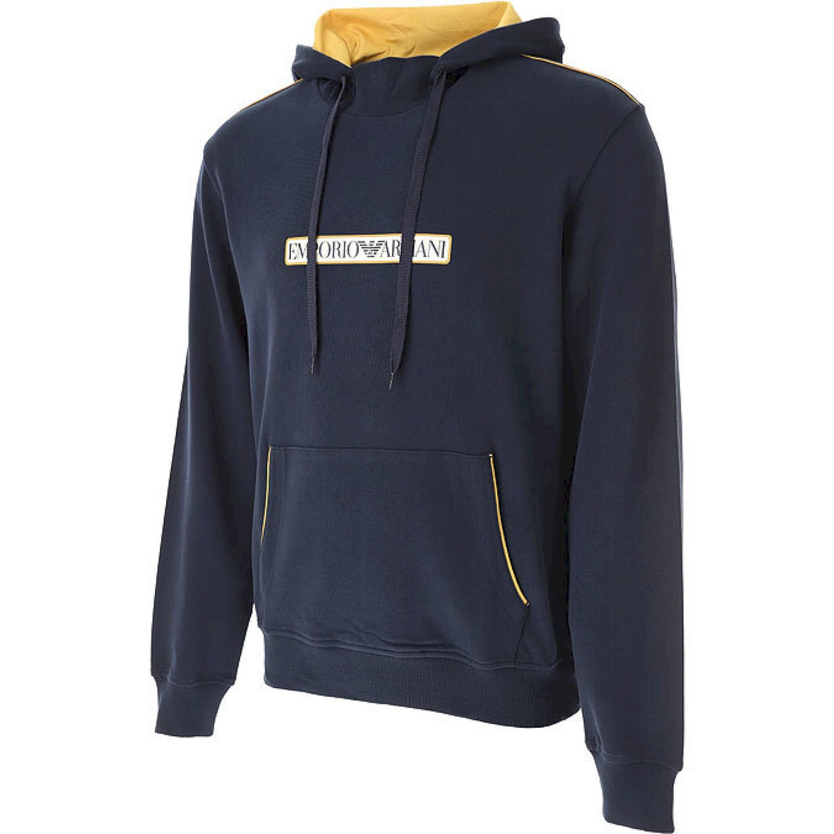 Armani felpa cappuccio ricamo centrale