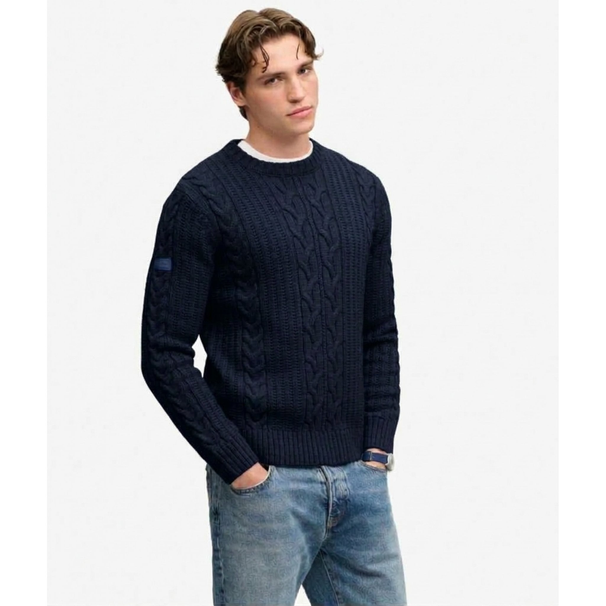 Superdry maglione a trecce jacob