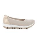 Ballerine da donna beige e platino con elastico