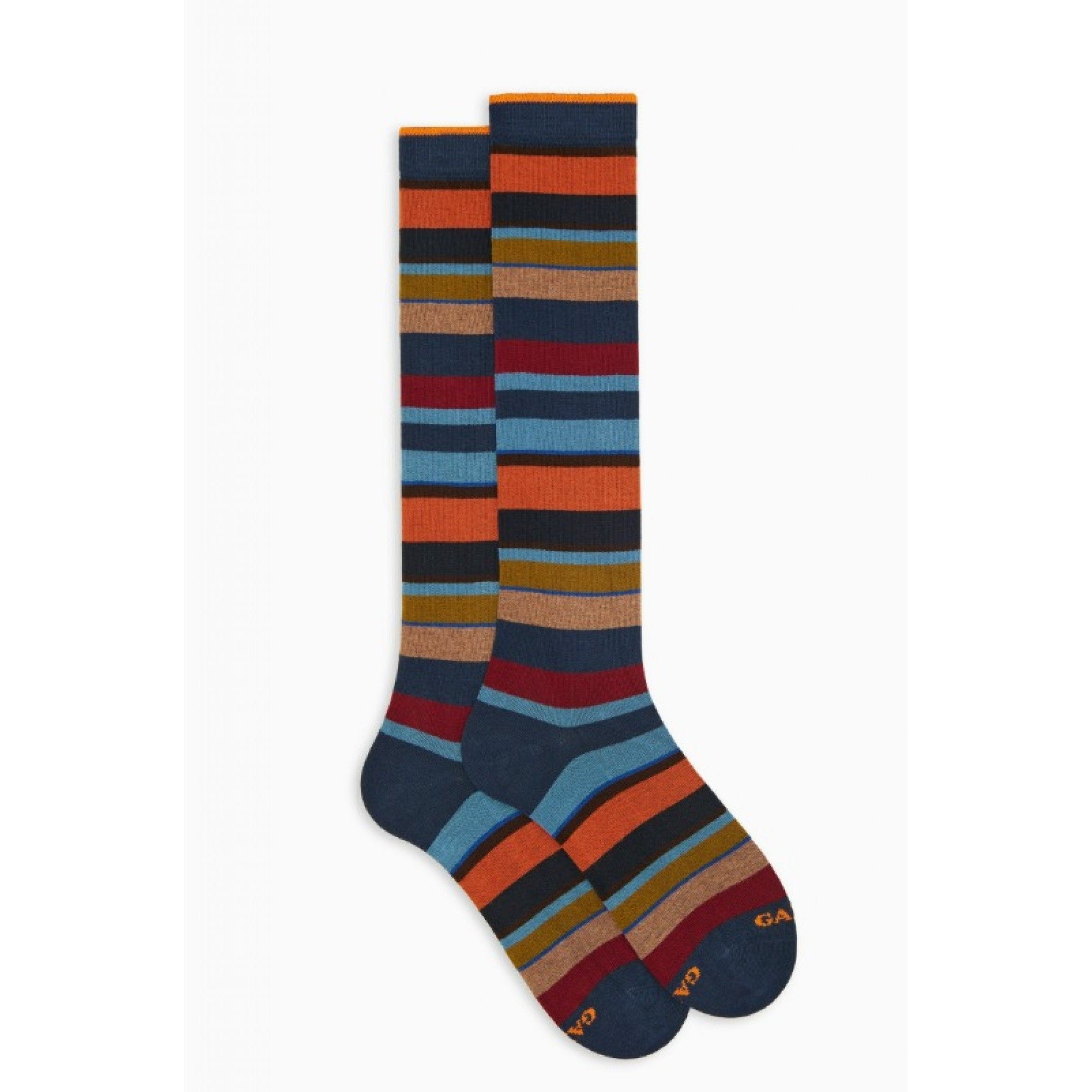 Gallo calze lunghe uomo cotone caldo righe multicolor