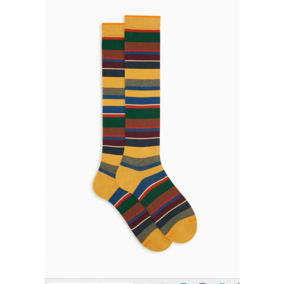 Gallo calze lunghe uomo cotone caldo righe multicolor