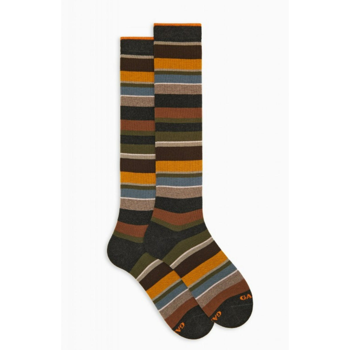 Gallo calze lunghe uomo cotone caldo righe multicolor
