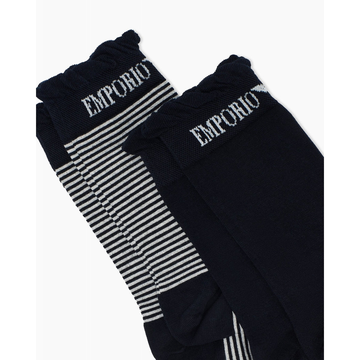 Calzini corti in cotone pack da 2 emporio armani underwear con lettering