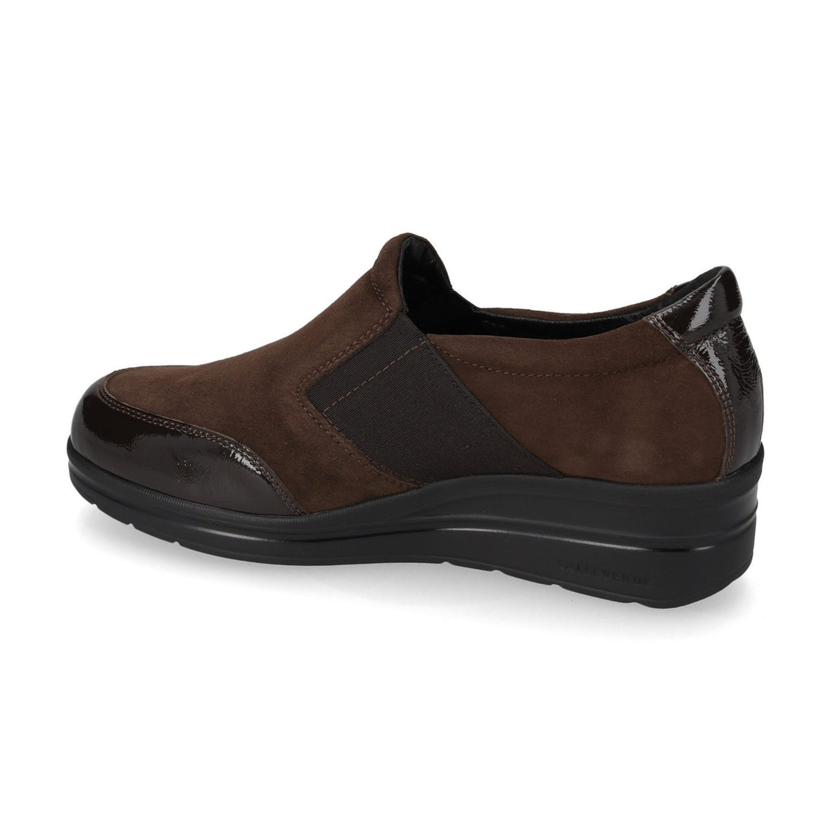 Scarpa slip on valleverde in suede con zeppa