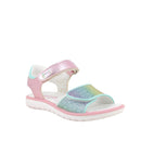 Sandali da bambina rosa e turchese con strap