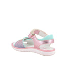 Sandali da bambina rosa e turchese con strap