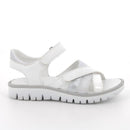 Sandali da bambina bianco e argento con strap
