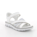 Sandali da bambina bianco e argento con strap