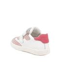 Sneakers da bambina bianco e rosa con strap