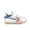 Sneakers da bambino bianco e blu con strap