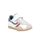 Sneakers da bambino bianco e blu con strap