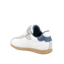Sneakers da bambino bianco e blu con strap