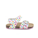 Sandali da bambina bianco e viola con strap