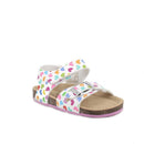 Sandali da bambina bianco e viola con strap