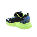 Sneakers da bambino nero e celeste con strap