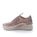 Cream 22 laminated lth/goat suede