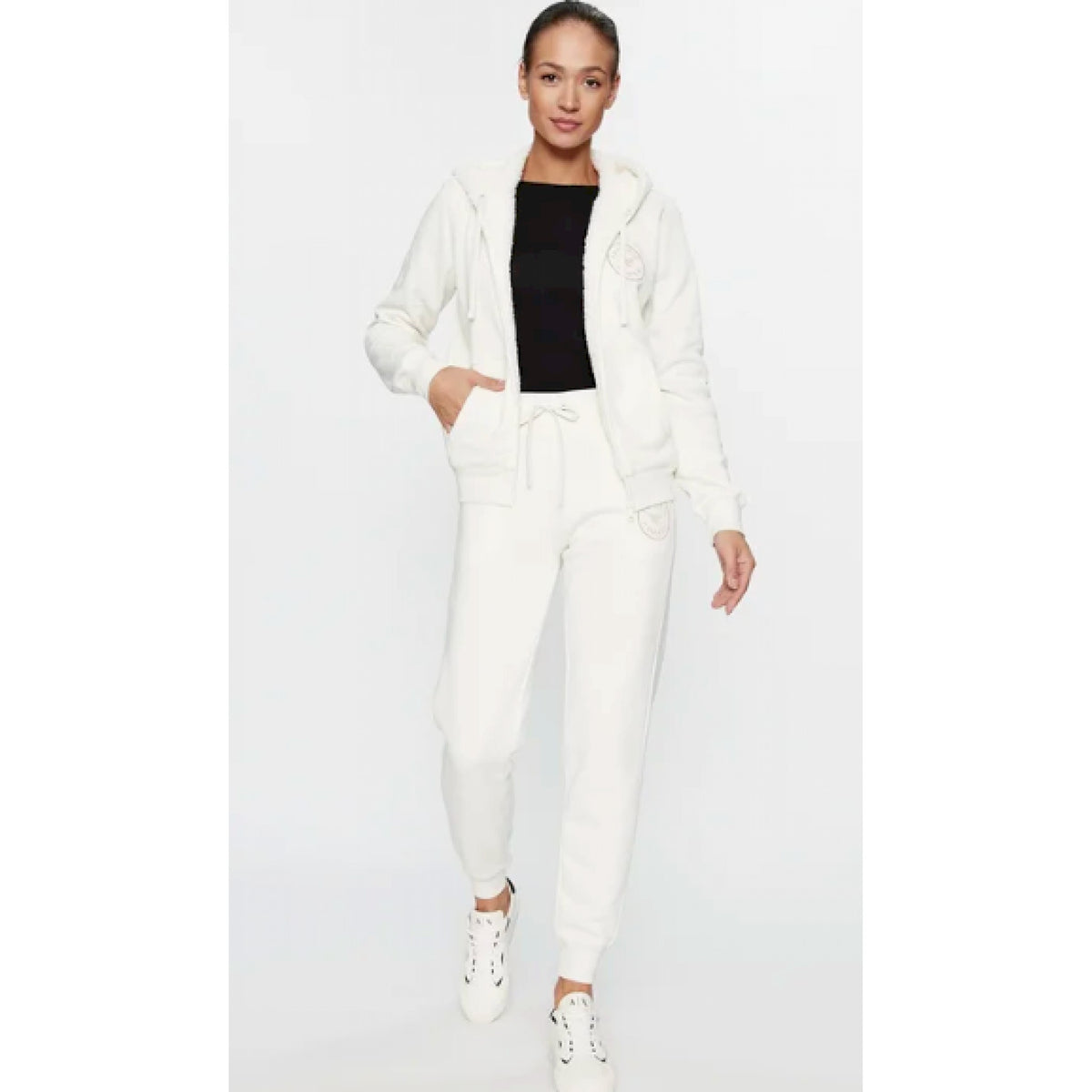 Armani felpa cappuccio fullzip fodera teddy