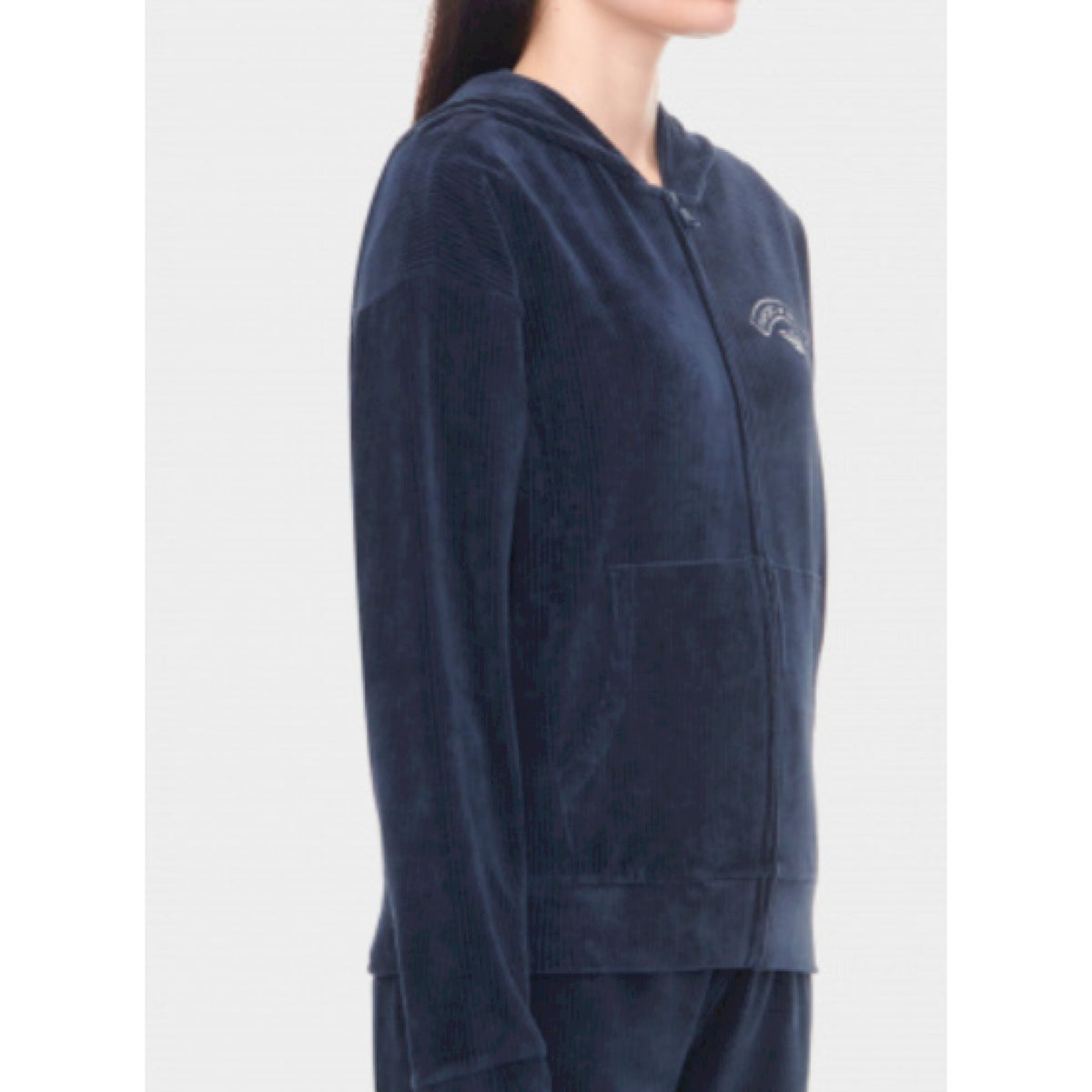 Armani felpa cappuccio velour a coste