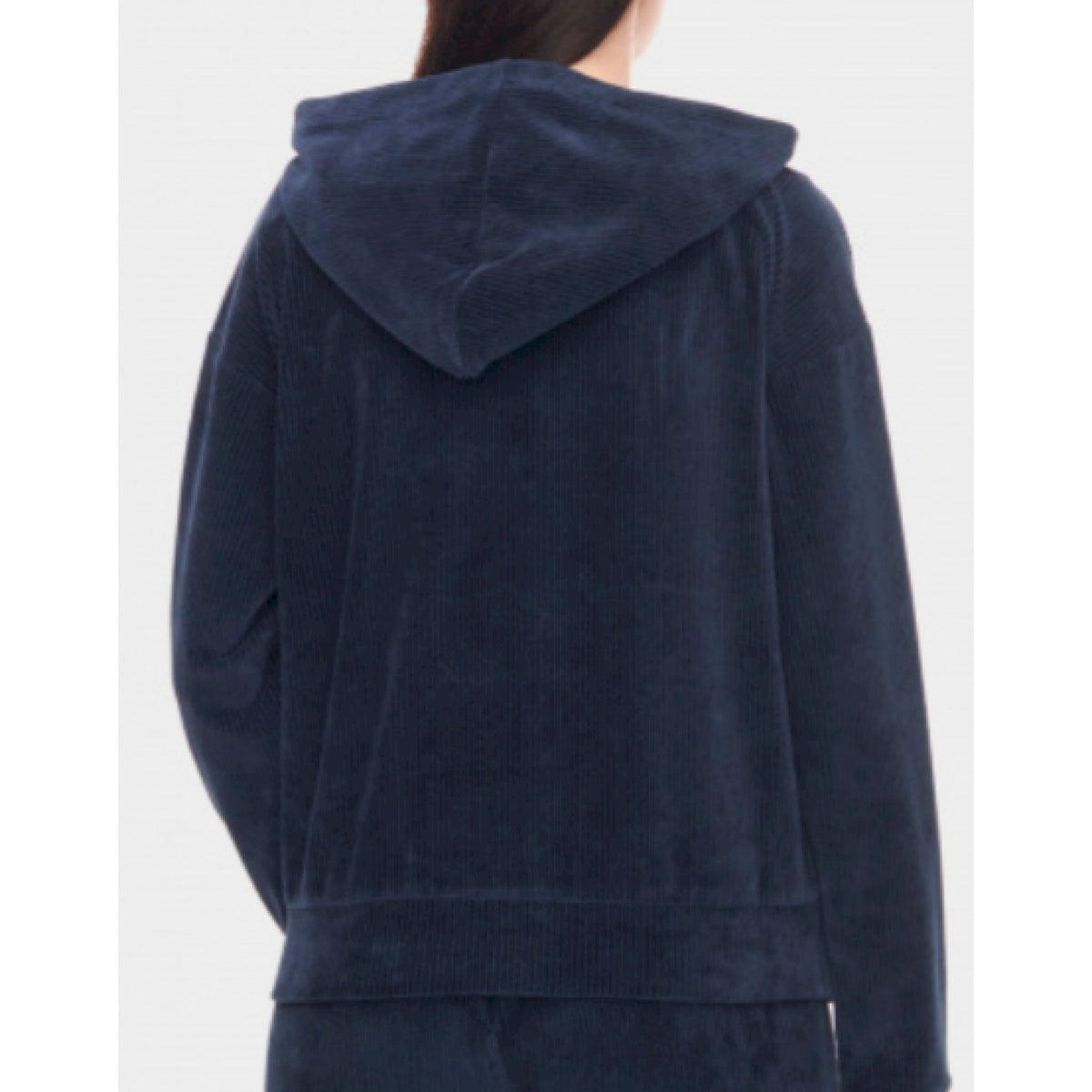Armani felpa cappuccio velour a coste