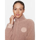 Armani felpa 1/2 zip effetto teddy con patch logo