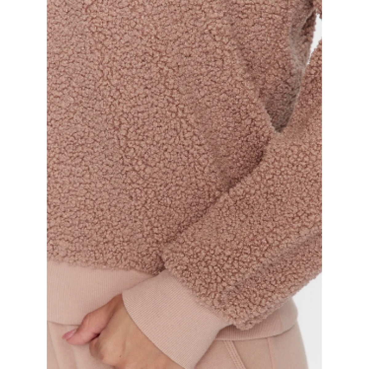 Armani felpa 1/2 zip effetto teddy con patch logo