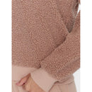 Armani felpa 1/2 zip effetto teddy con patch logo