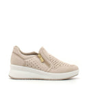 Sneaker paulina con zeppa in pelle nabuk codex da donna