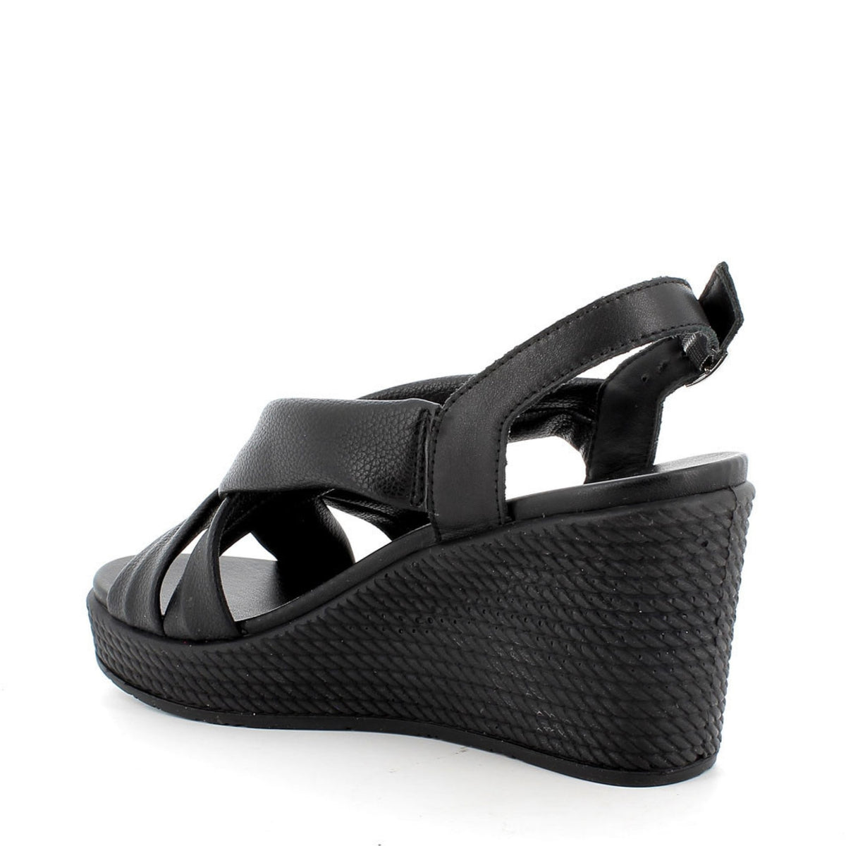 Donna agata sandalo con zeppa in pelle