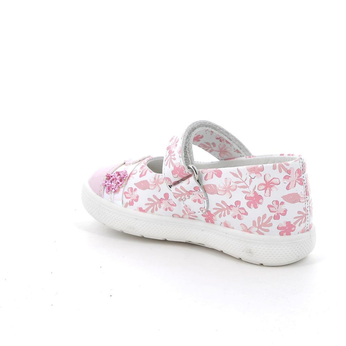 Mary jane in pelle per bambina bianco-rosa