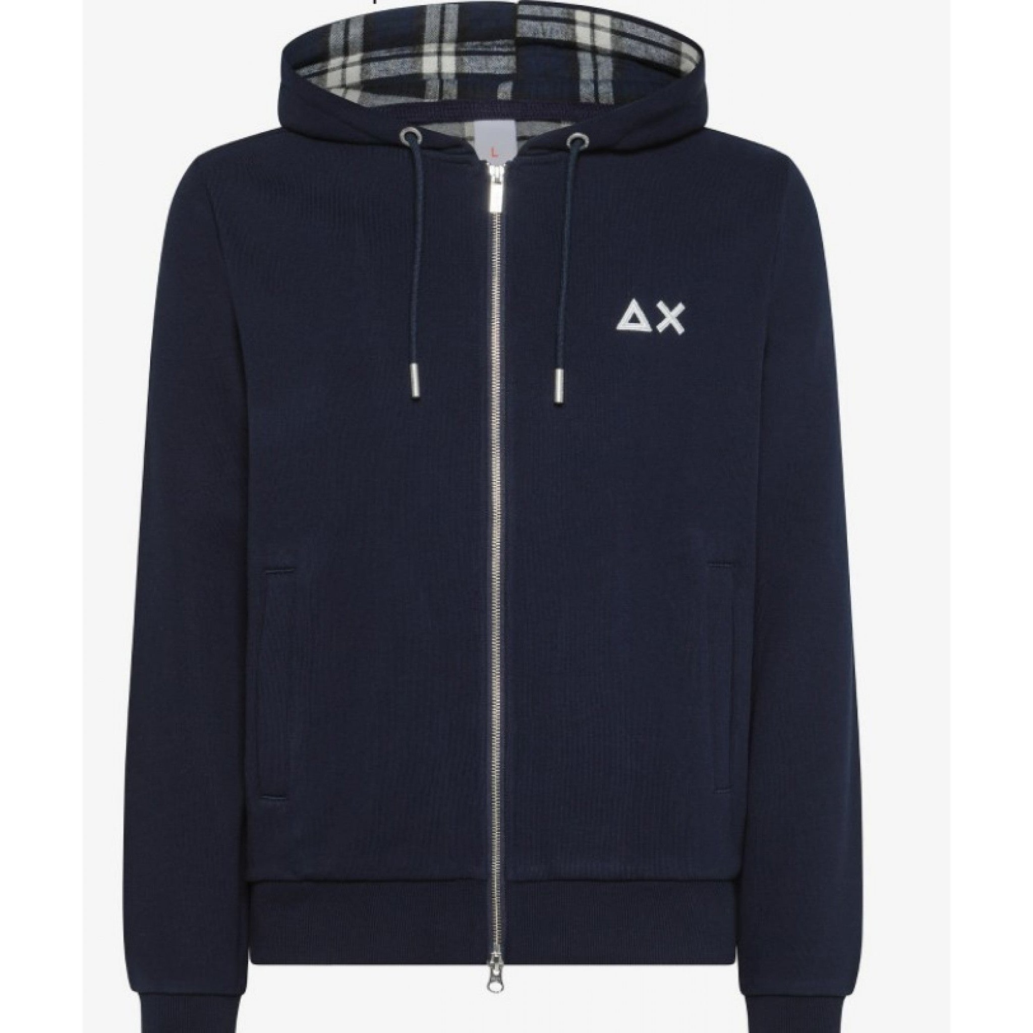 Sun 68 hood zip contrast cotton