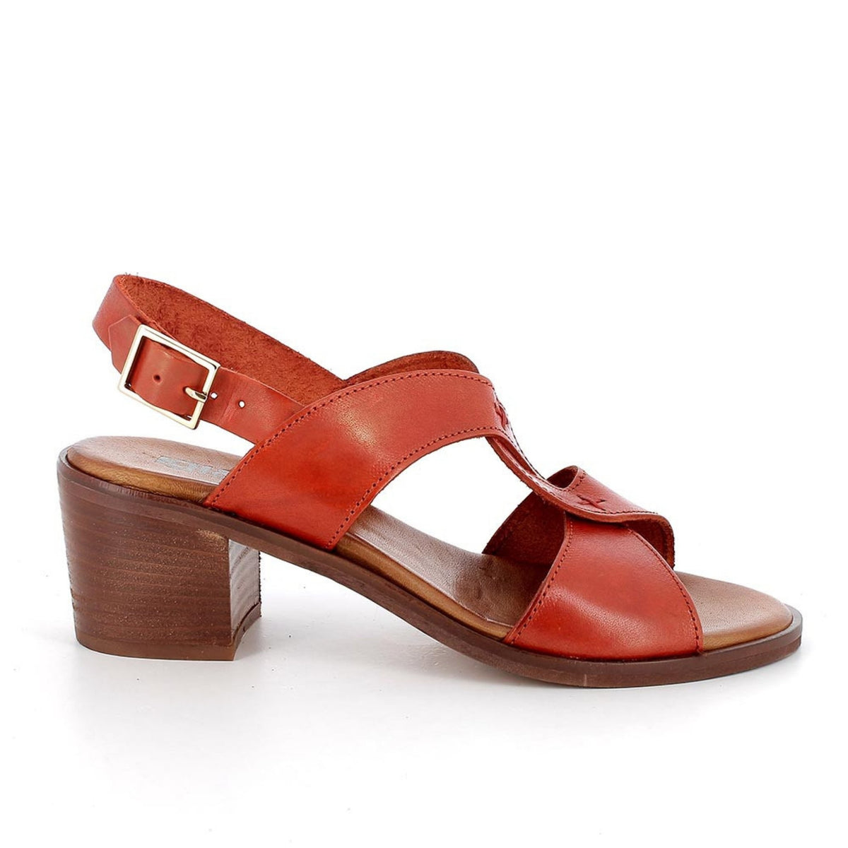 Sandali con tacco in pelle da donna