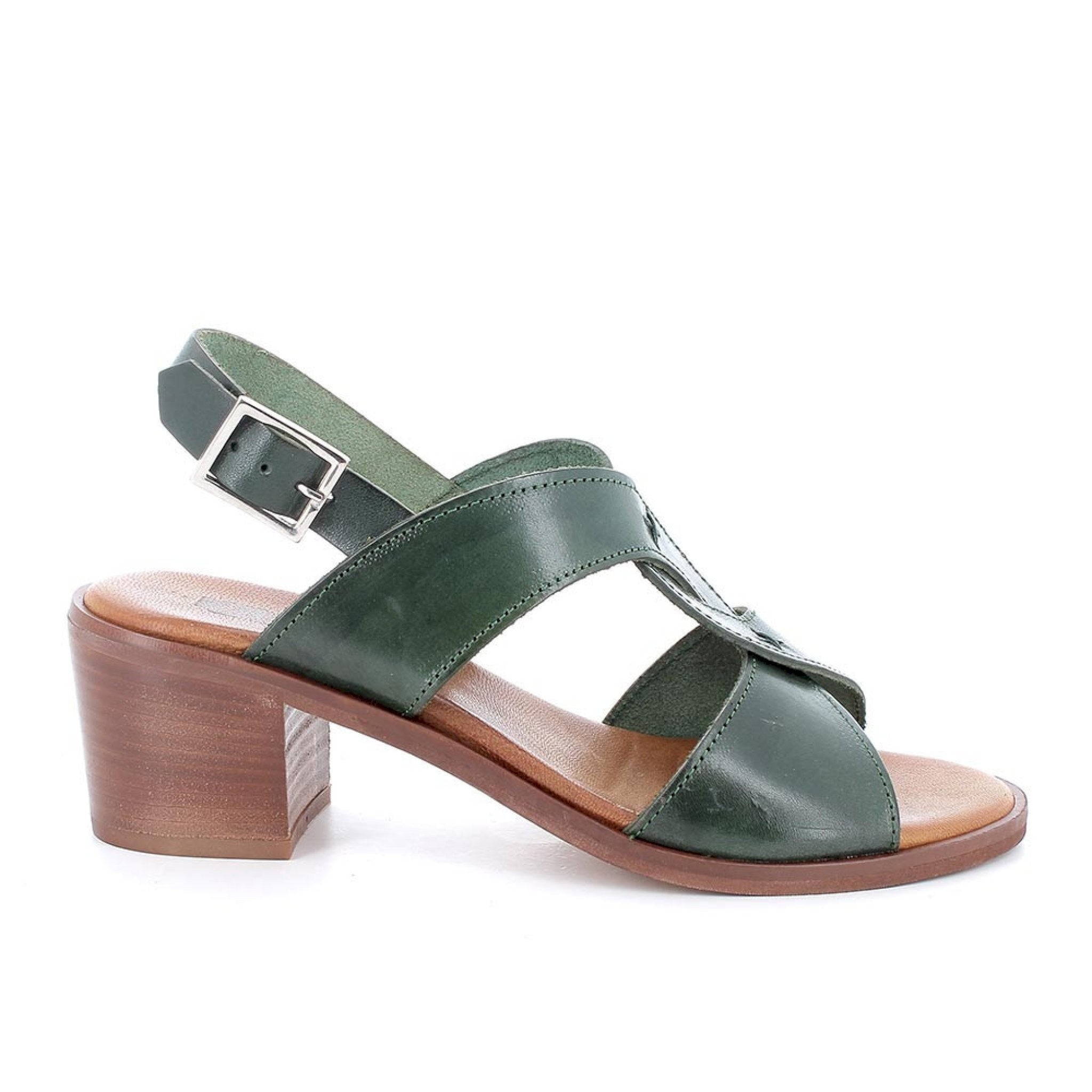 Sandali con tacco in pelle da donna