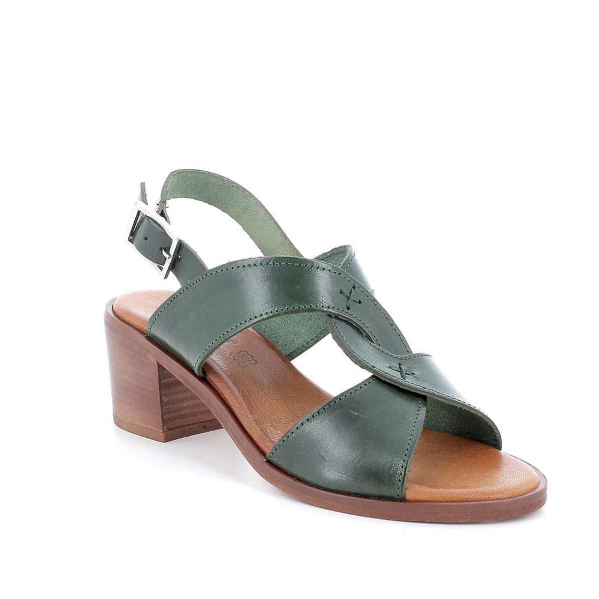 Sandali con tacco in pelle da donna