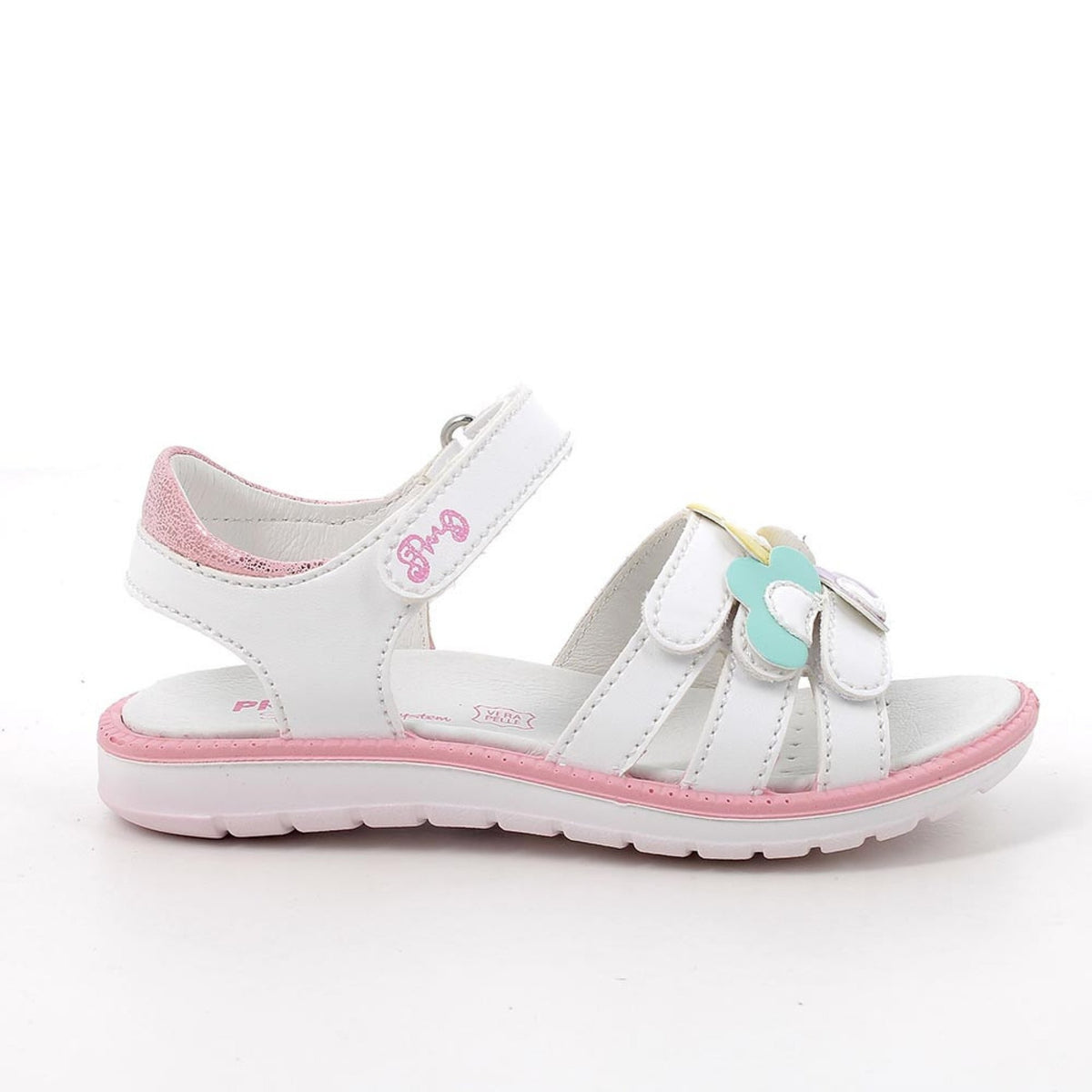 Sandali da bambina bianco-rosa