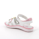 Sandali da bambina bianco-rosa