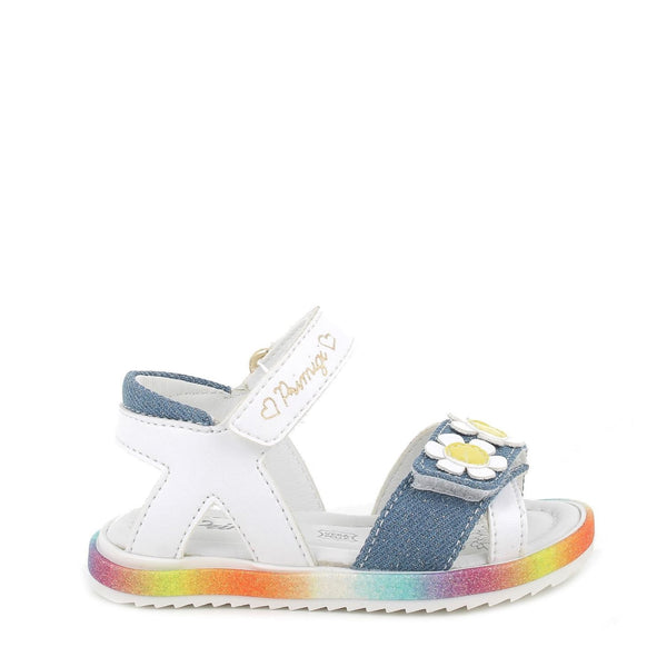 Sandali da bambina bianco-jeans