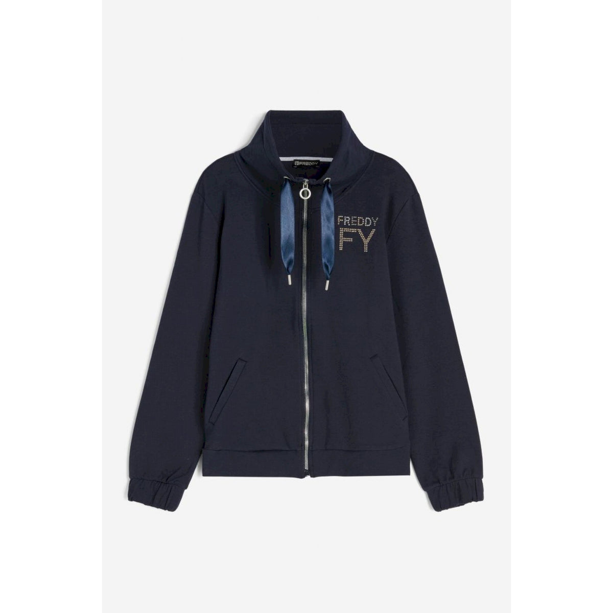 Freddy felpa french terry modal con collo alto e zip