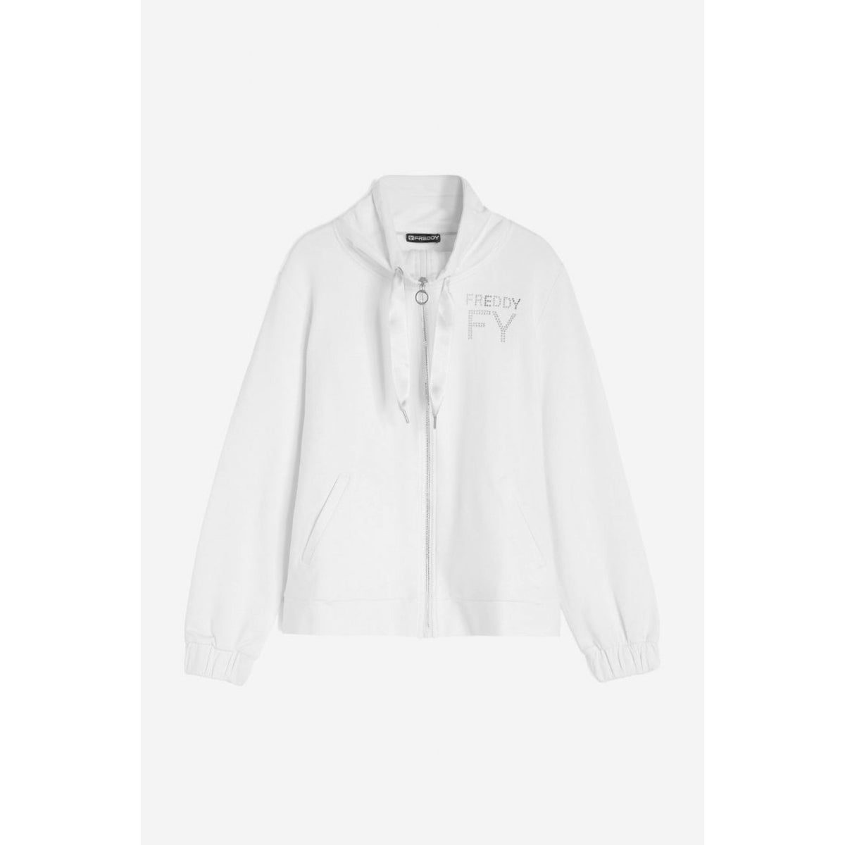 Freddy felpa french terry modal con collo alto e zip