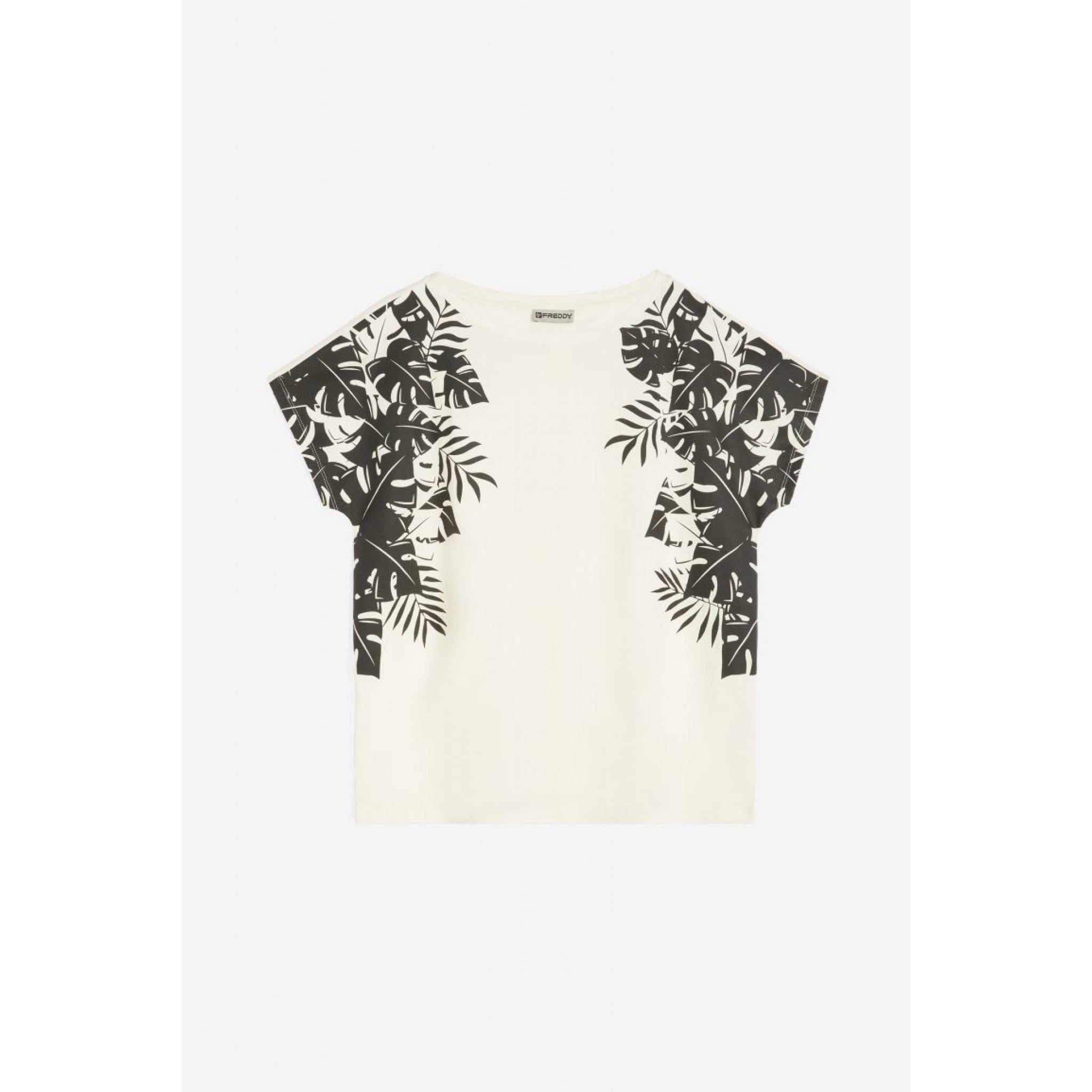 Freddy t-shirt in jersey modal comfort fit con stampe laterali