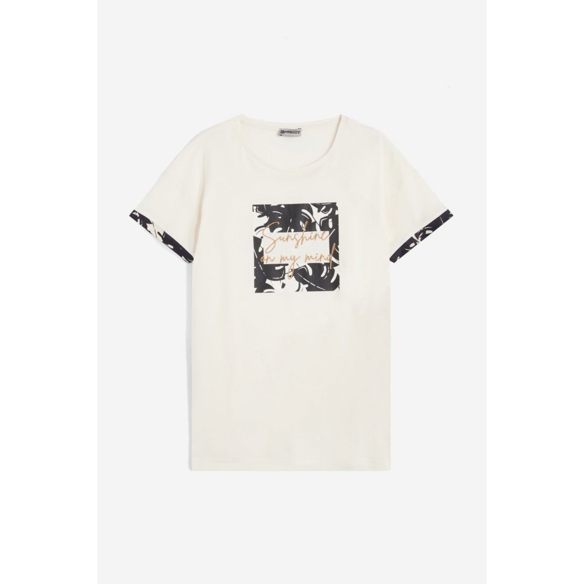 Freddy t-shirt da donna in jersey modal con grafiche tropical
