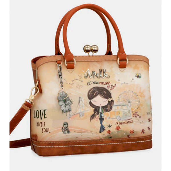 Anekke borsa peace & love con chiusura a bacio