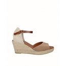 Espadrillas con zeppa  di iuta pelle scamosciata