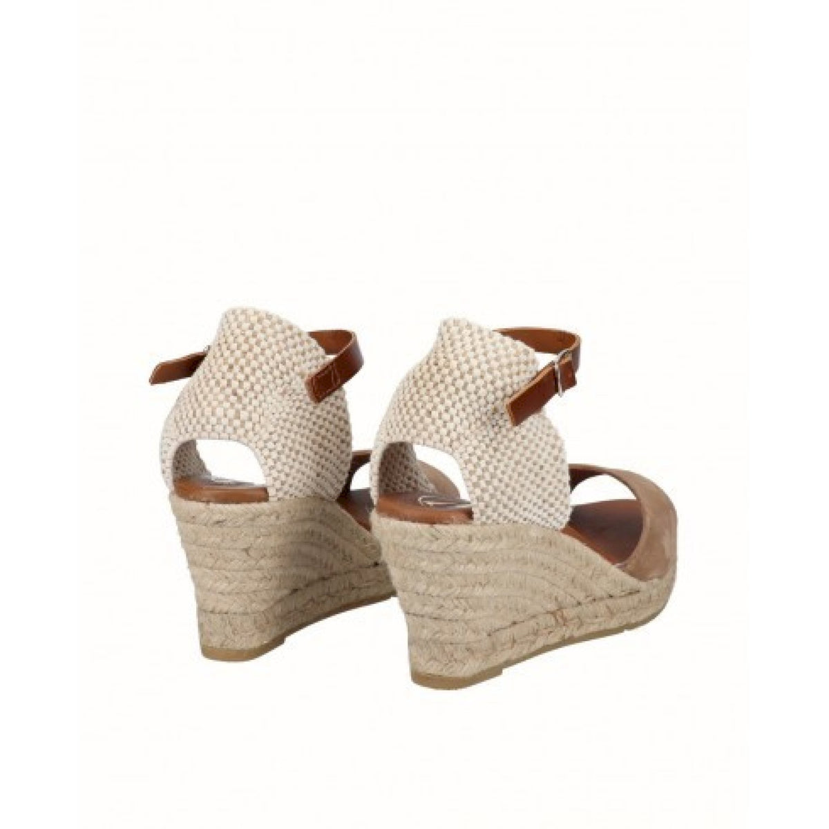 Espadrillas con zeppa  di iuta pelle scamosciata
